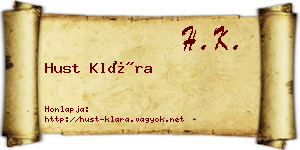 Hust Klára névjegykártya